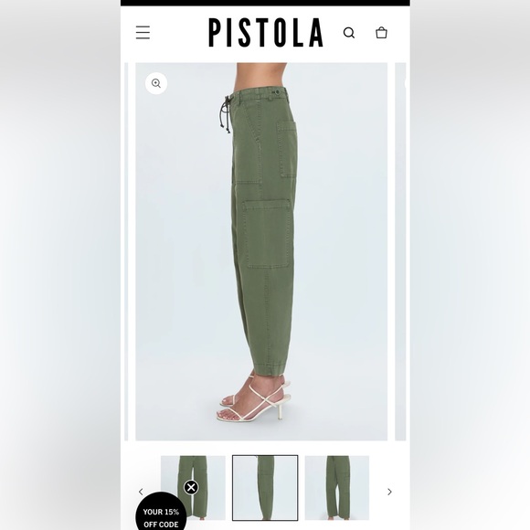 Pistola Sabrina Curved Utility Pants in Meadow - Picture 3 of 8